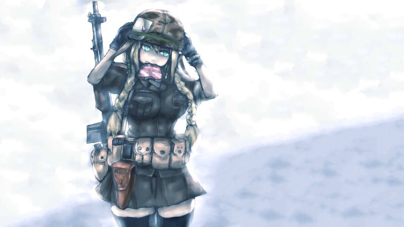 soldier girl in winter gear