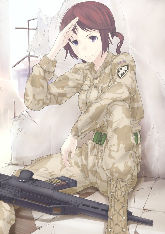 soldier girl saluting