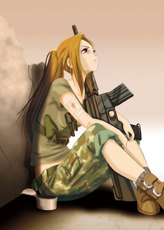 soldier girl with rifle