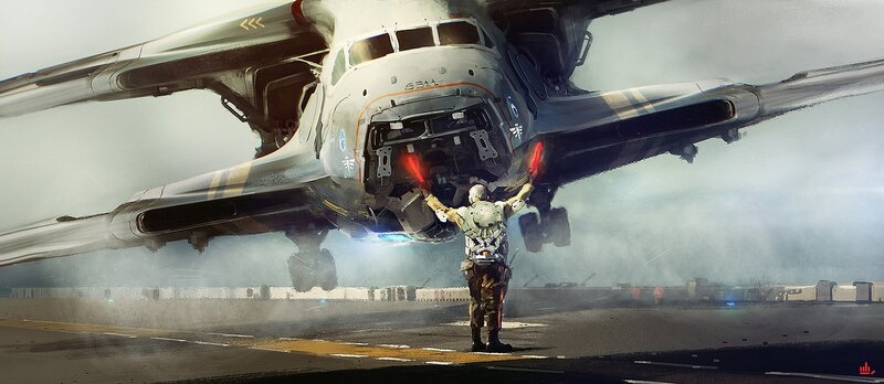 Soldier Guiding Aircraft
