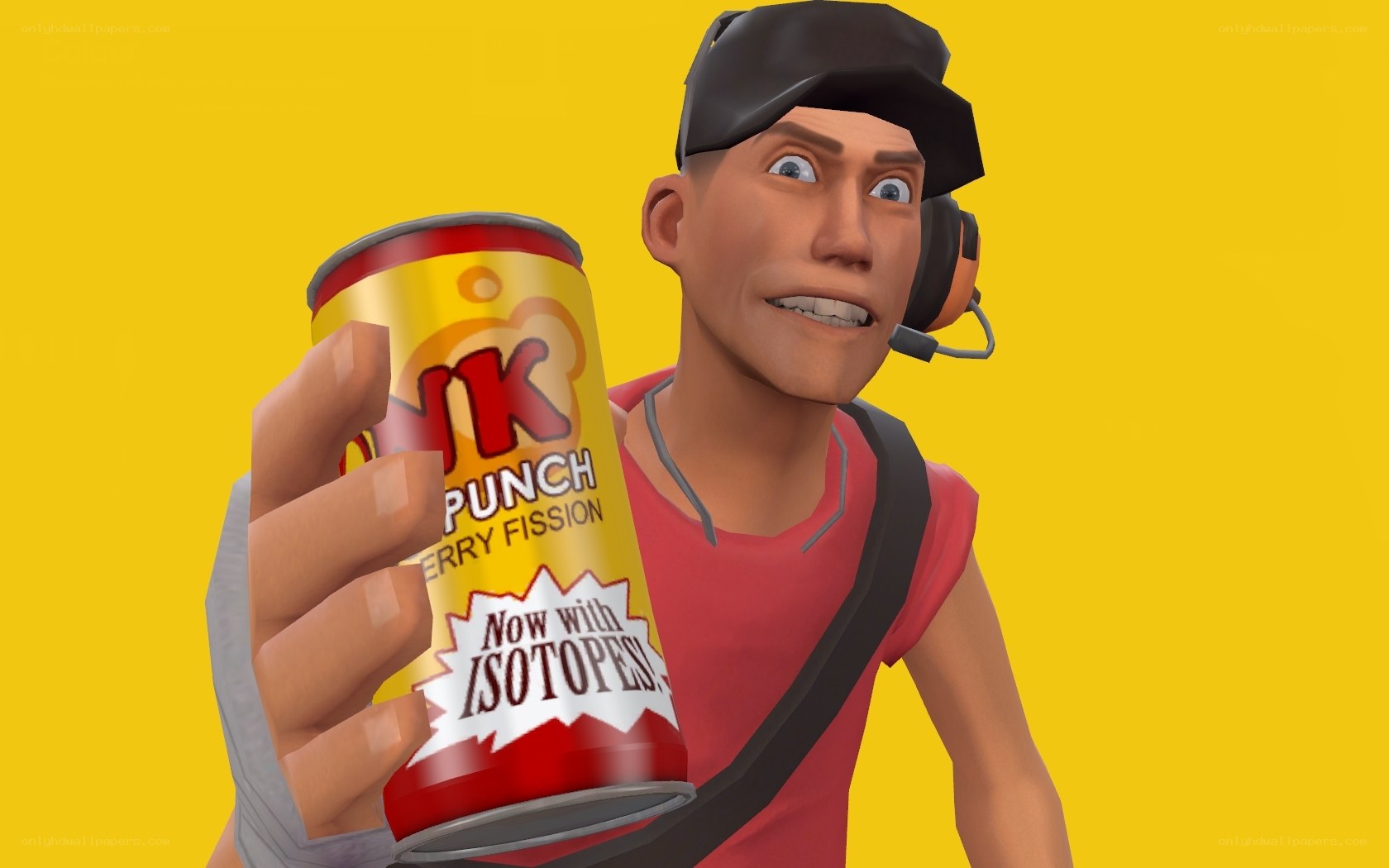 Soldier holding a drink can
