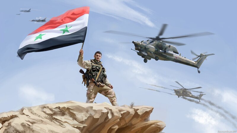 Soldier Holding Flag — Blue