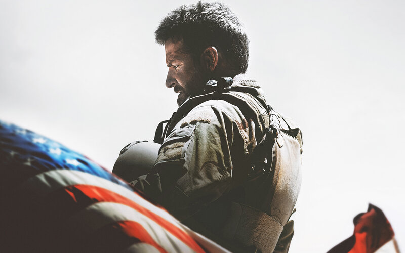 Soldier Holding Flag — White, Dramatic