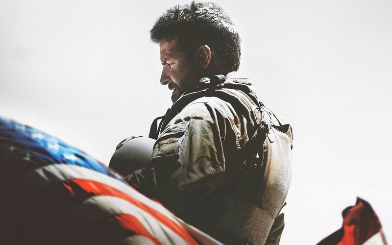 Soldier Holding Flag — White