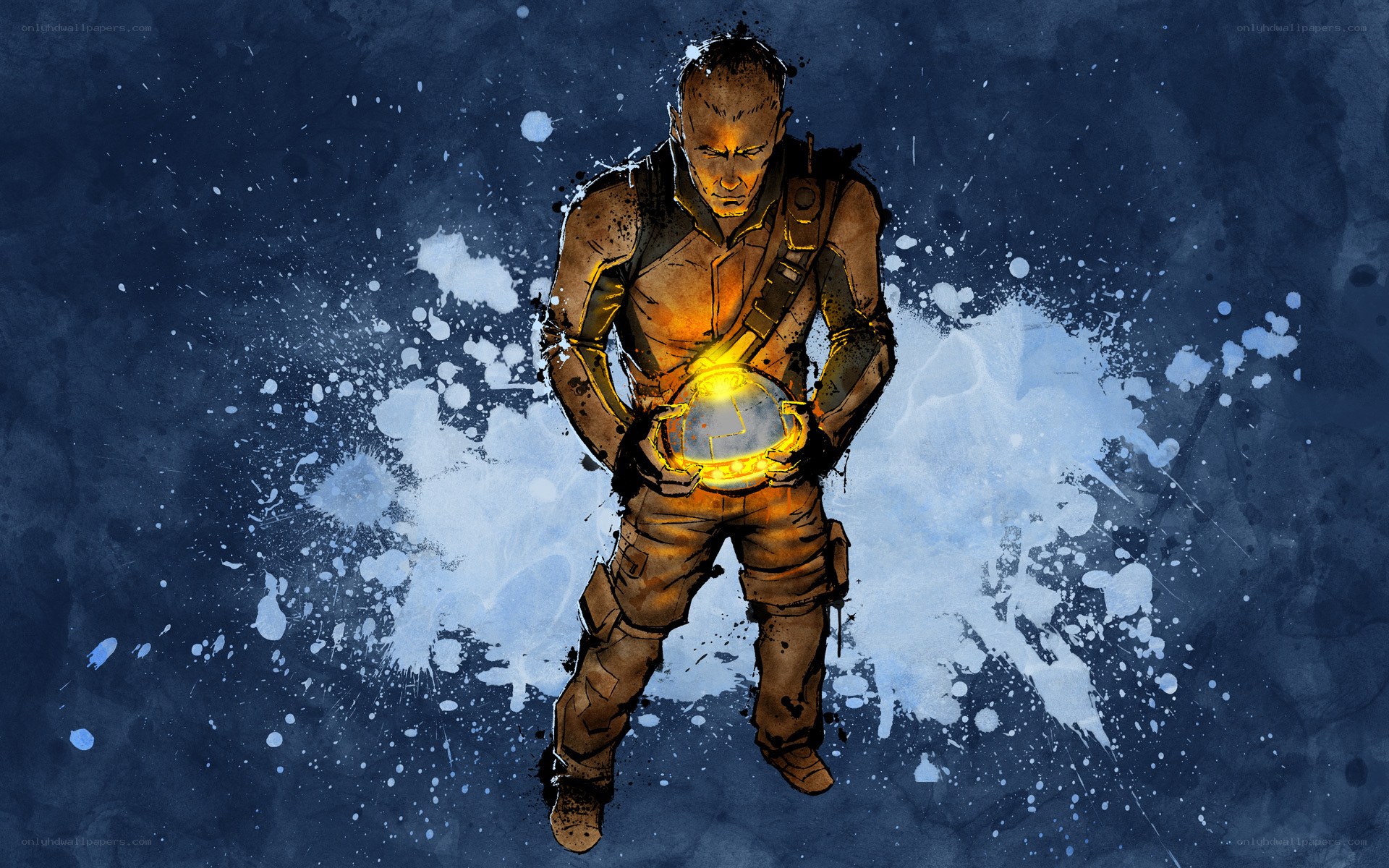 soldier holding glowing orb