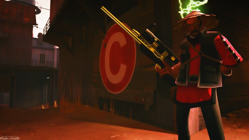 Soldier Holding Golden Gun
