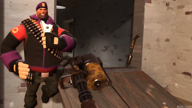 Soldier Holding Money — Purple