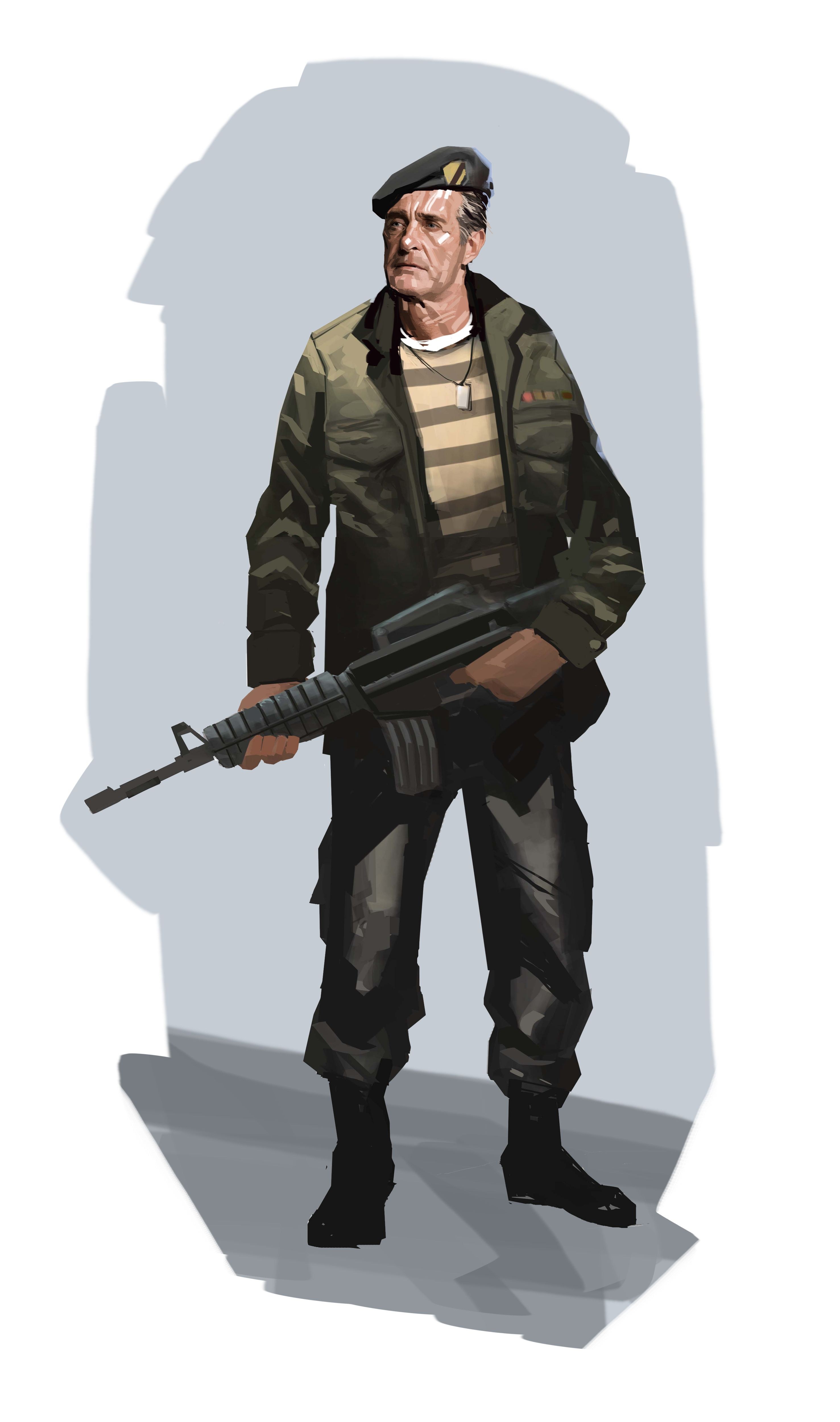 soldier holding rifle