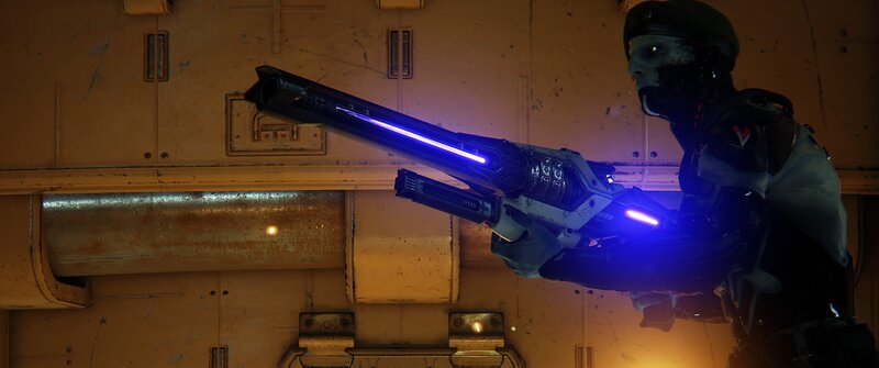 Soldier Holding Weapon — Blue