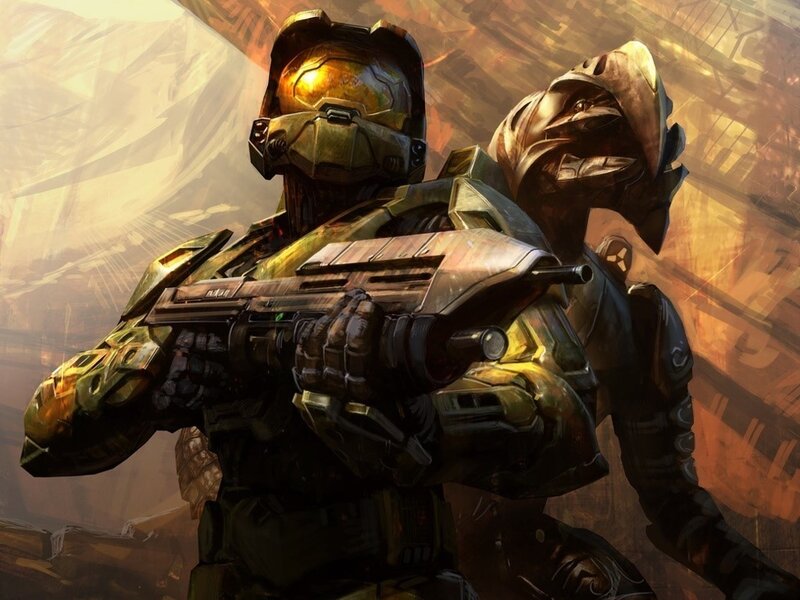 Soldier Holding Weapon — Green, Dramatic