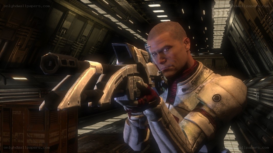 soldier holding weapon in corridor
