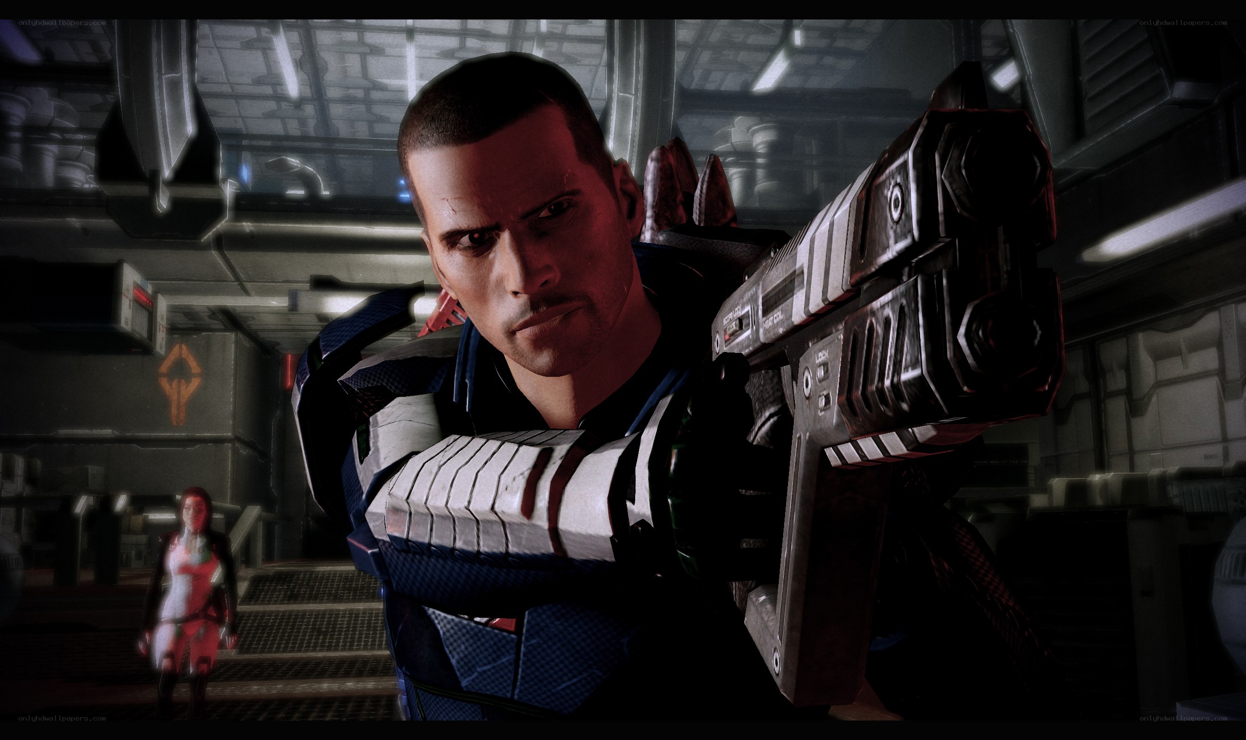 soldier holding weapon in corridor