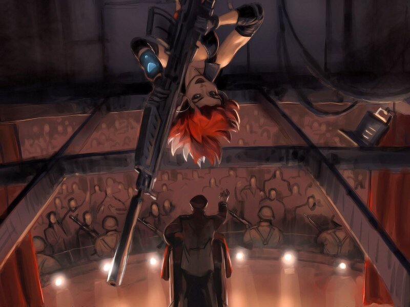 Soldier in a combat arena