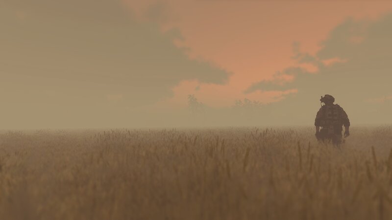 Soldier in a Field — Orange, Somber