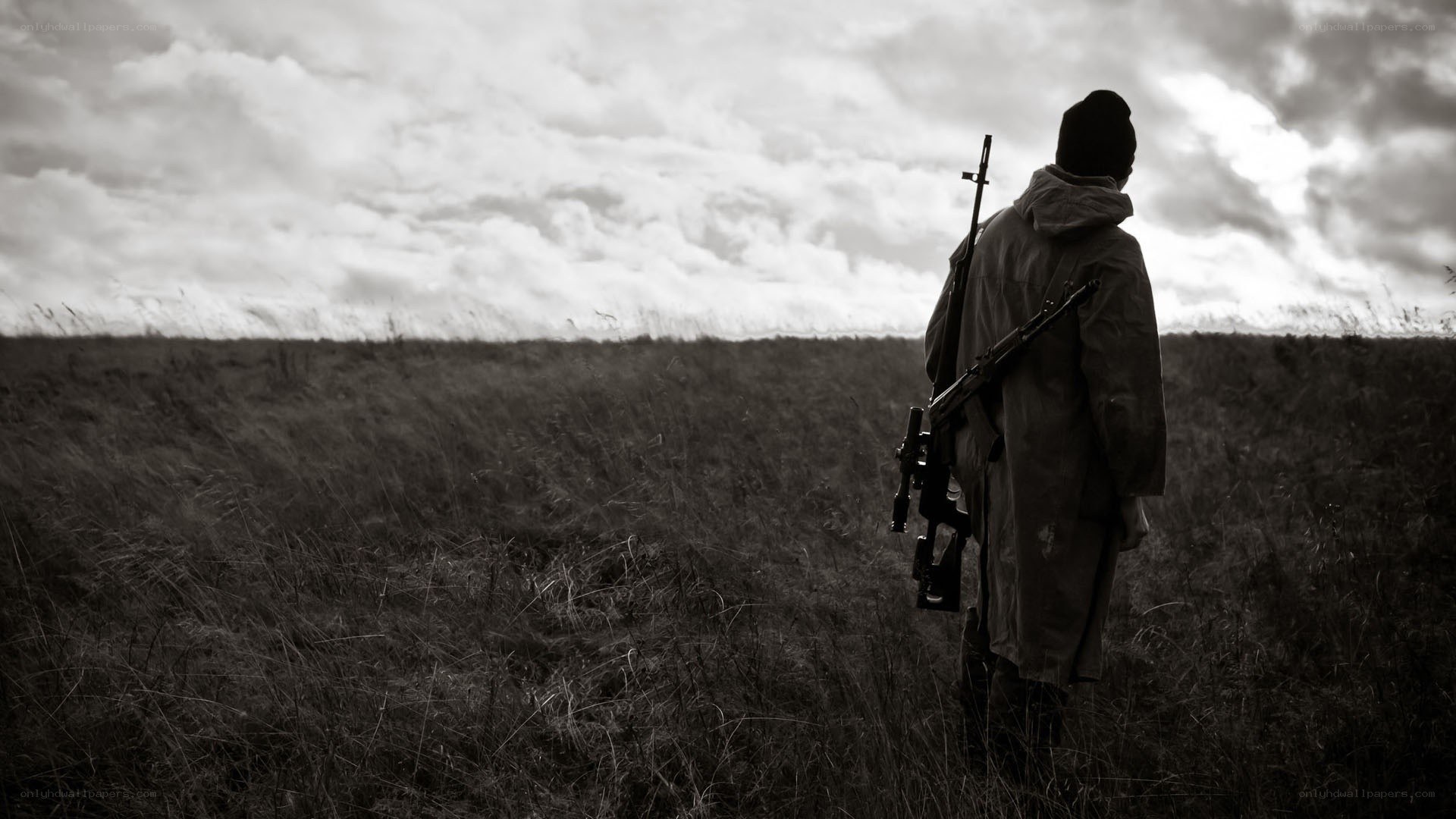Soldier in a field