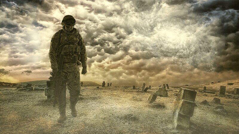 Soldier in a Graveyard