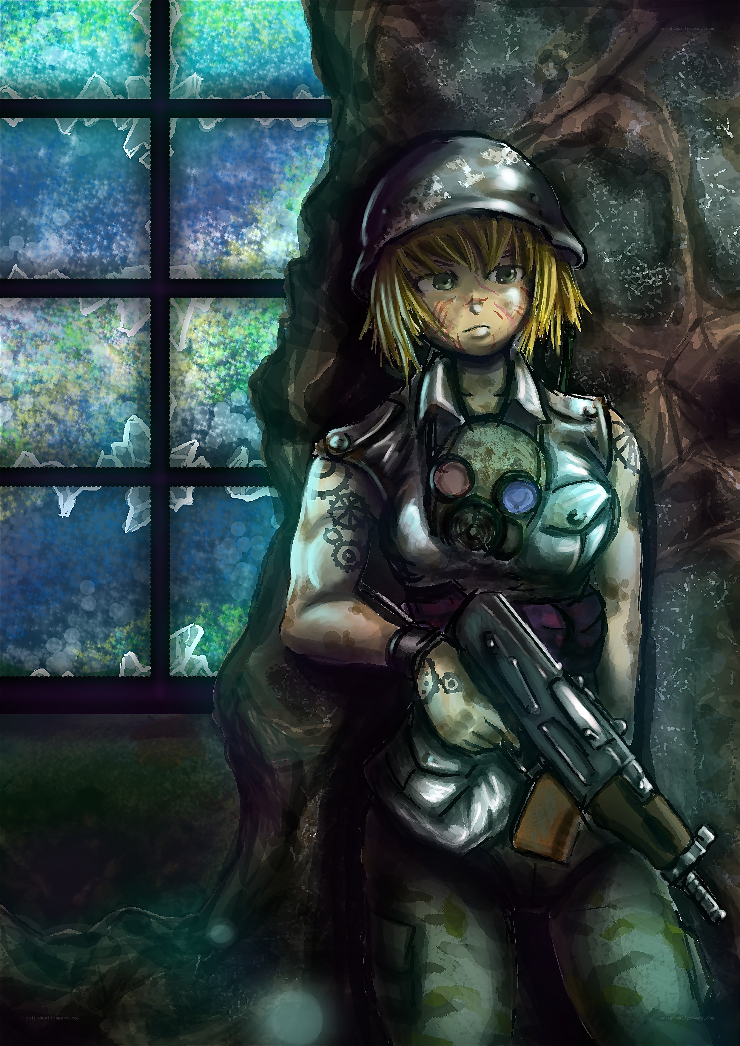 soldier in a ruined building
