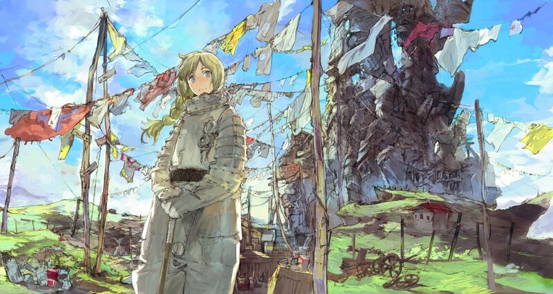 soldier in a war-torn village