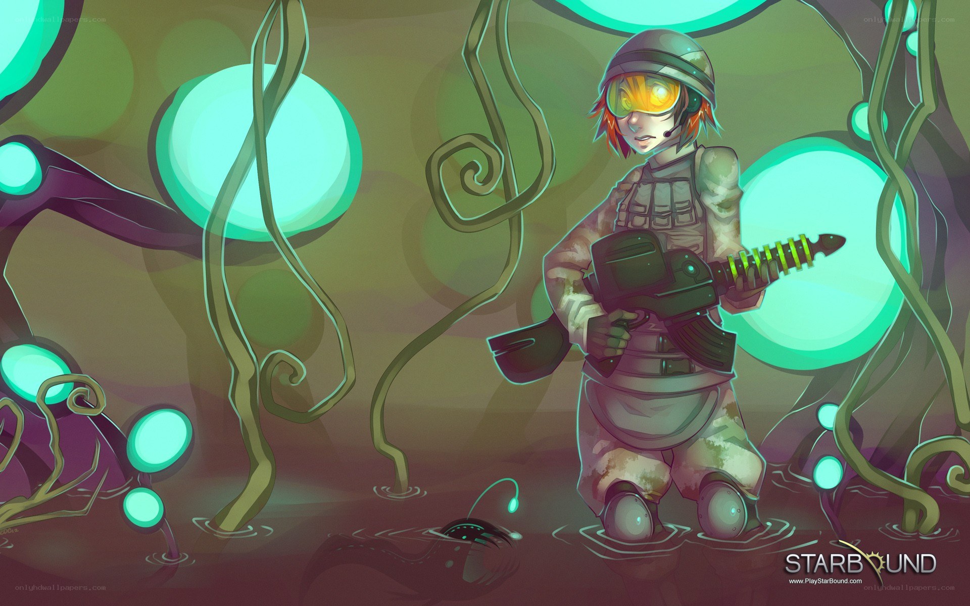 soldier in alien swamp