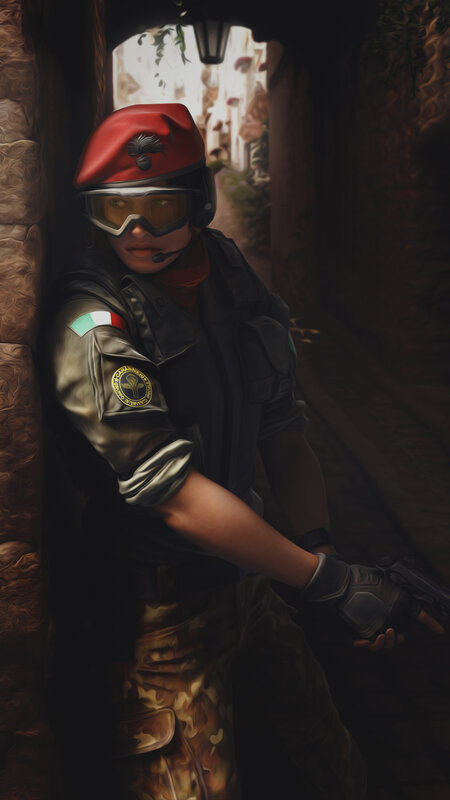 Soldier in Alley — Red