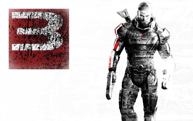 Soldier in Armor — Black, Dramatic, Digital Art, N7 Logo