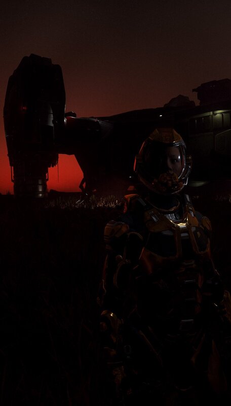 Soldier in Armor — Black, Dramatic, Sunset, 3d Render, Helmet