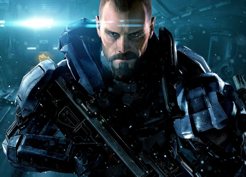 Soldier in Armor — Blue, Dark, Intense