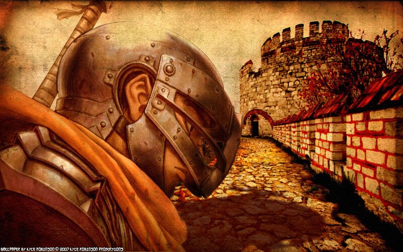 Soldier in Armor — Brown, Dramatic, Autumn, Digital Art