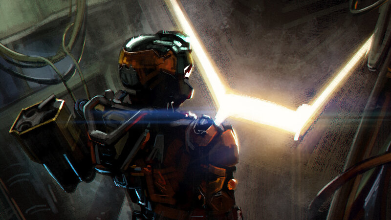 Soldier in Armor — Brown, Dramatic, Digital Art, Helmet
