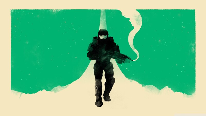 Soldier in Armor — Green, Dramatic, Night, Illustration