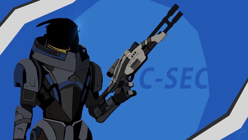 Soldier in Armor Holding Gun — Blue