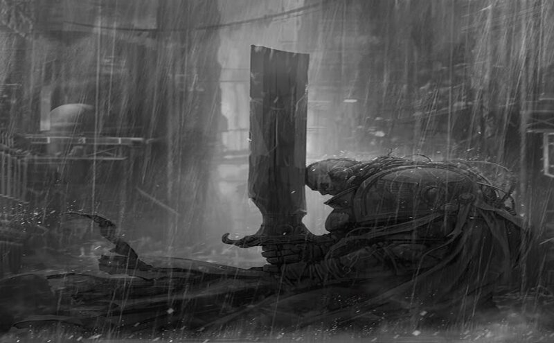 Soldier in Armor Kneeling — Black