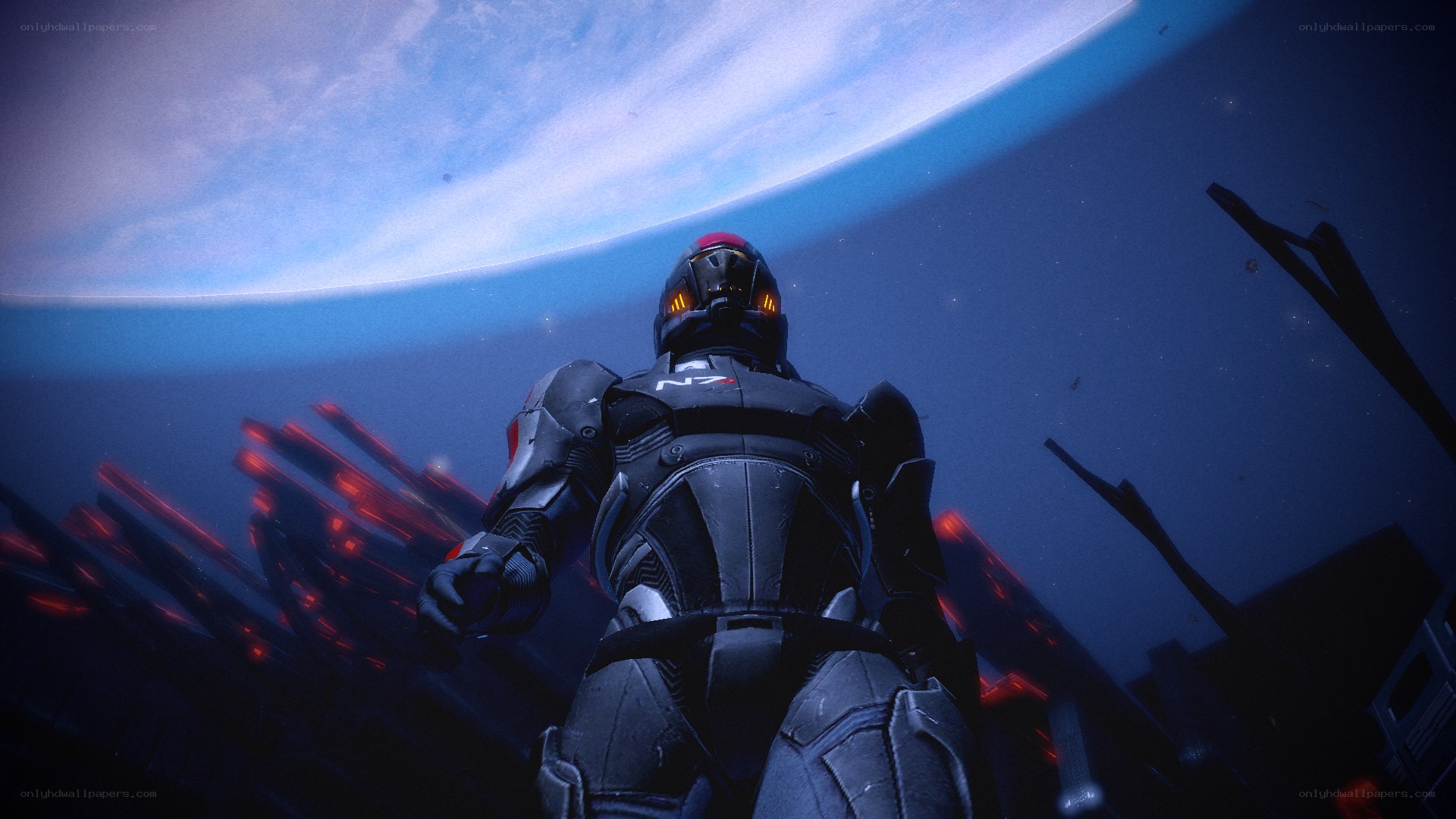 soldier in armor on alien planet