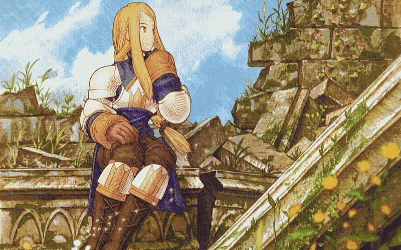 soldier in armor on ruins
