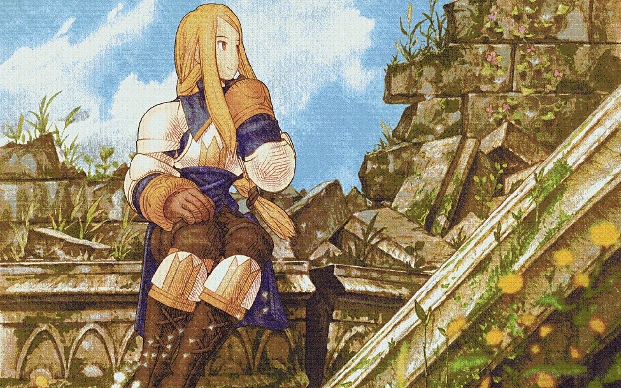 soldier in armor on ruins