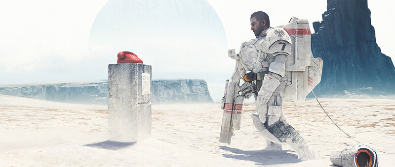 Soldier in Armor — White, Desolate