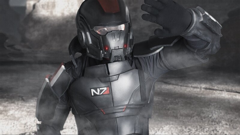 Soldier in Black Armor — Dramatic, 3d Render, Helmet