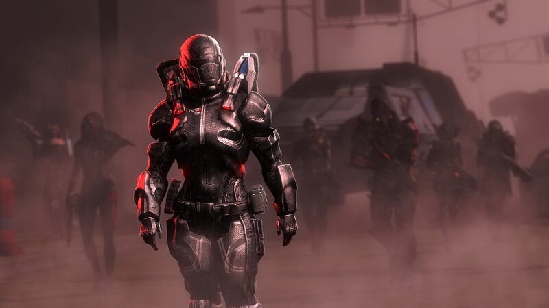 Soldier in Black Armor — Dramatic, 3d Render