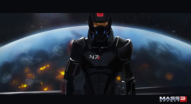 Soldier in Black Armor — Dramatic, Digital Art