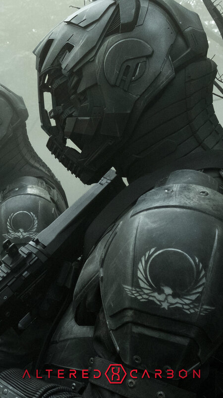 Soldier in Black Armor — Dramatic, Digital Art, Weapon