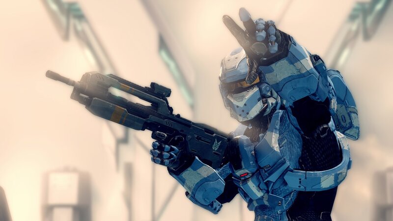 Soldier in Blue Armor — Dramatic, 3d Render, Gun, Helmet