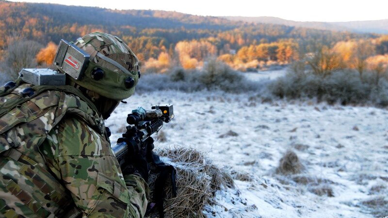 Soldier in camouflage gear