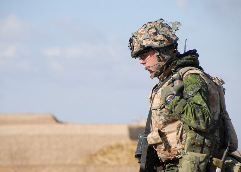Soldier in camouflage gear