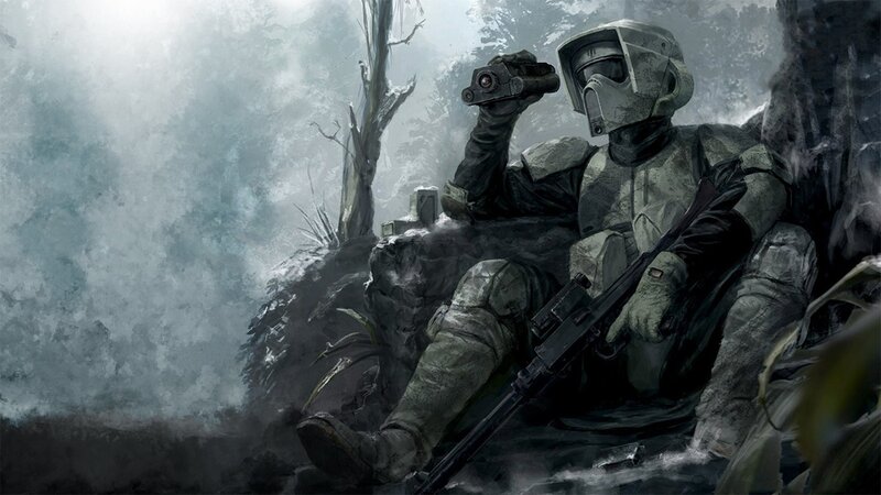 Soldier in Camouflage Gear — Gray, Dramatic