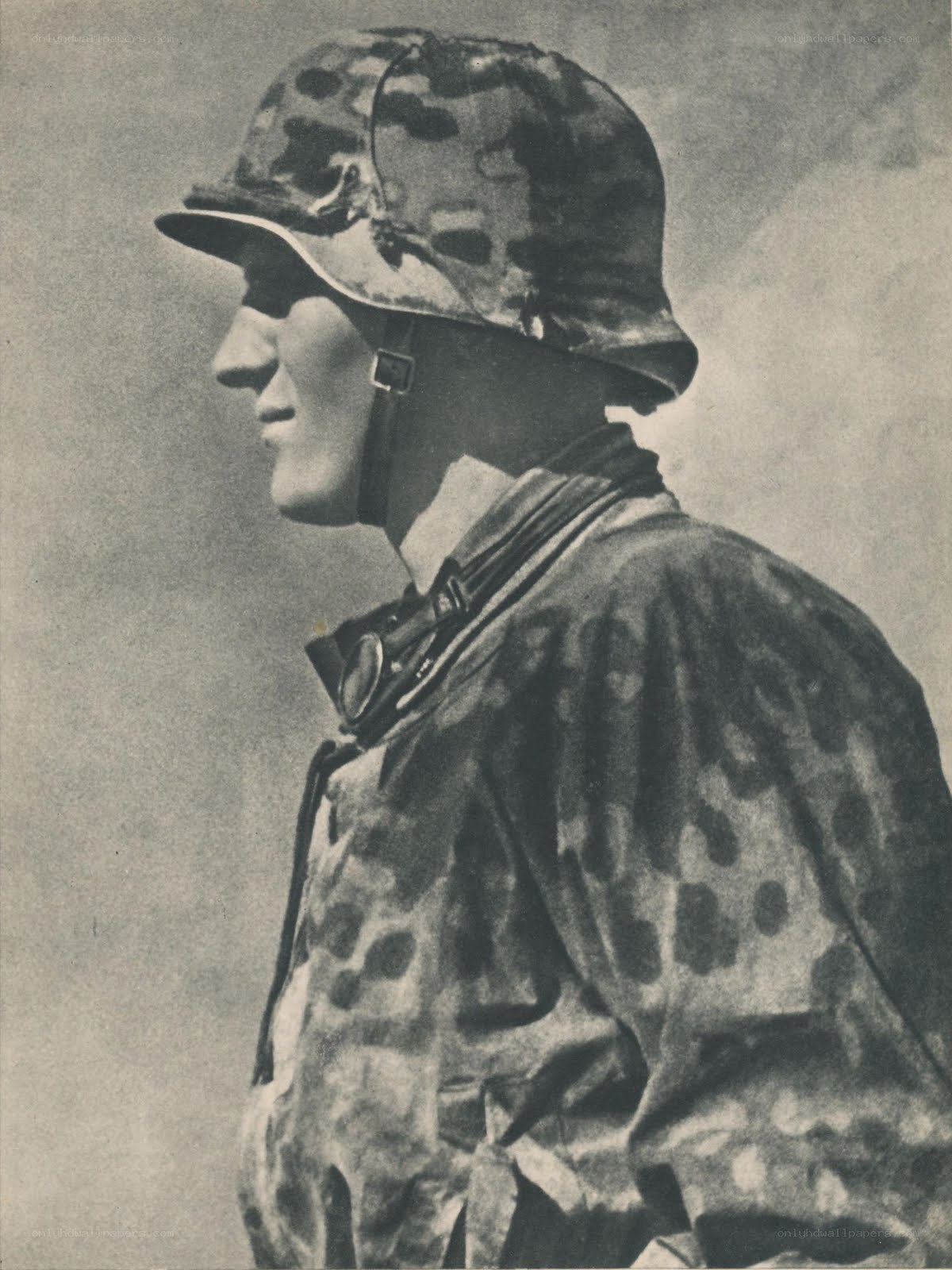 Soldier in camouflage uniform