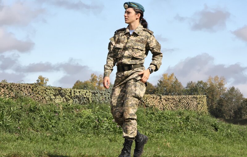 Soldier in camouflage uniform