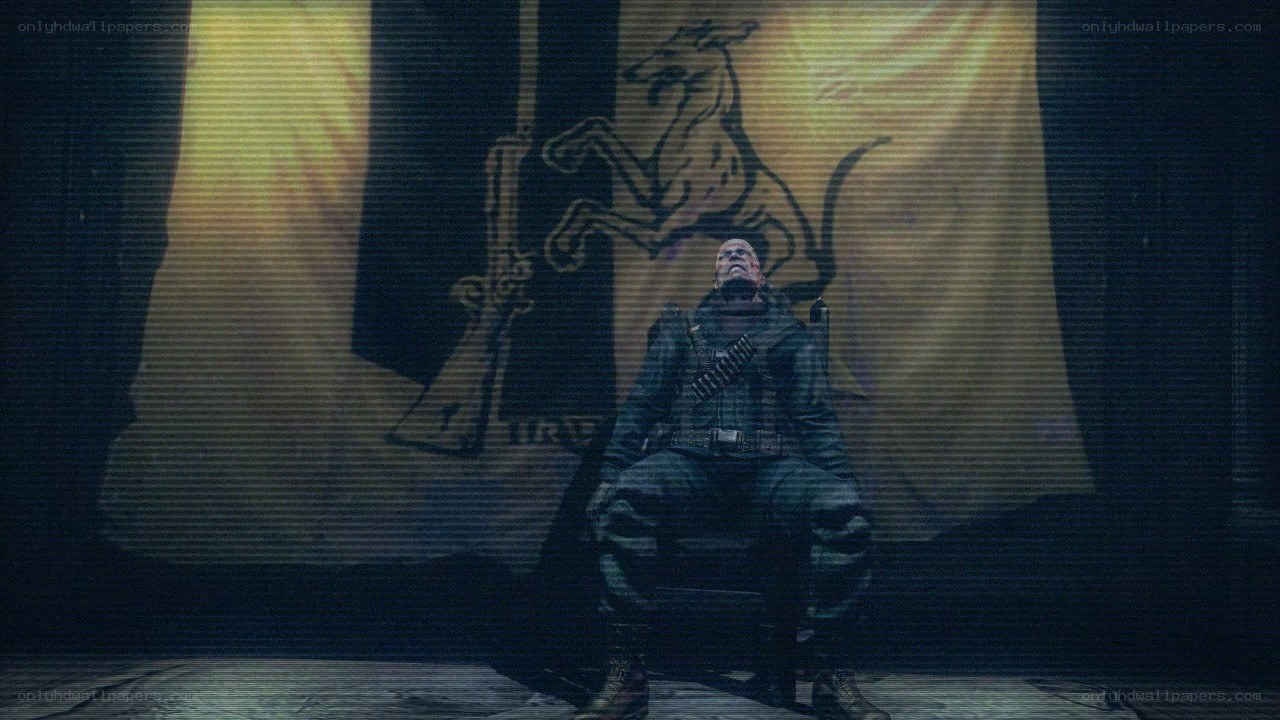 soldier in chair with flag