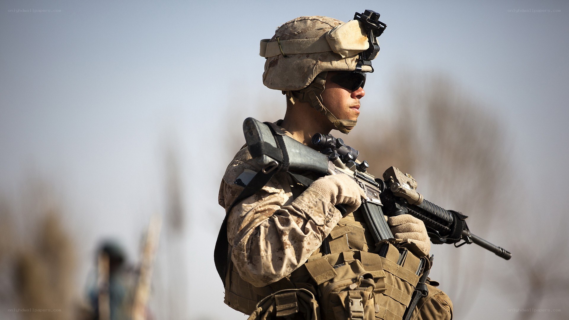Soldier in combat gear