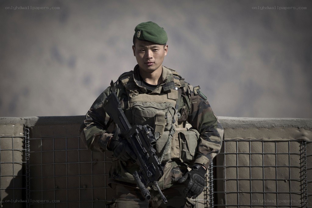 Soldier in combat gear
