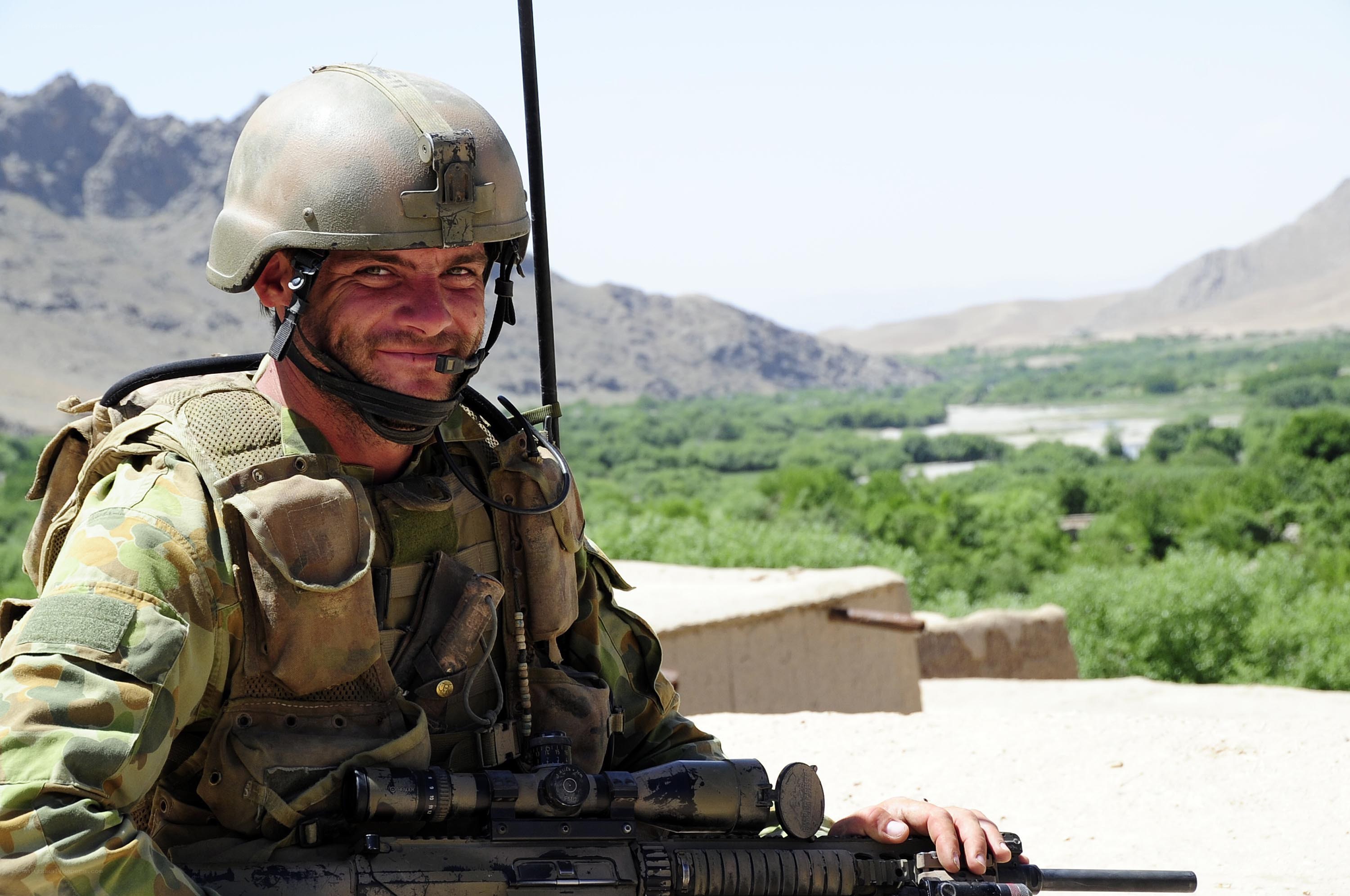 Soldier in combat gear